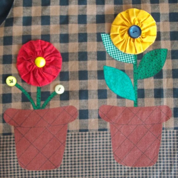 Vintage CRAFTCORE Kitsch Ditsy Floral Cat Scrunchie Flower Check Waistcoat Vest - Picture 5 of 7